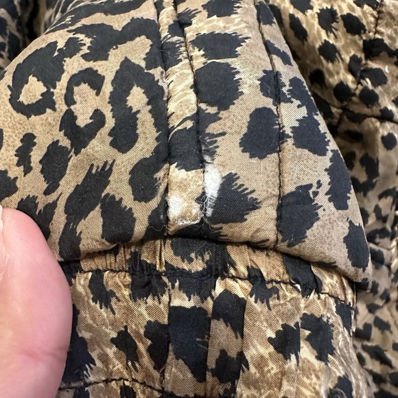 Glitzy Rags Vintage Leopard Print Puff Jacket Buttons Pockets USA Womens Size S - Picture 12 of 13